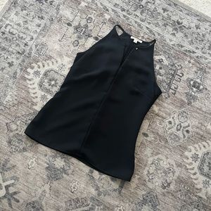 Banana Republic Sz 2 Black Sleeveless Office Blouse